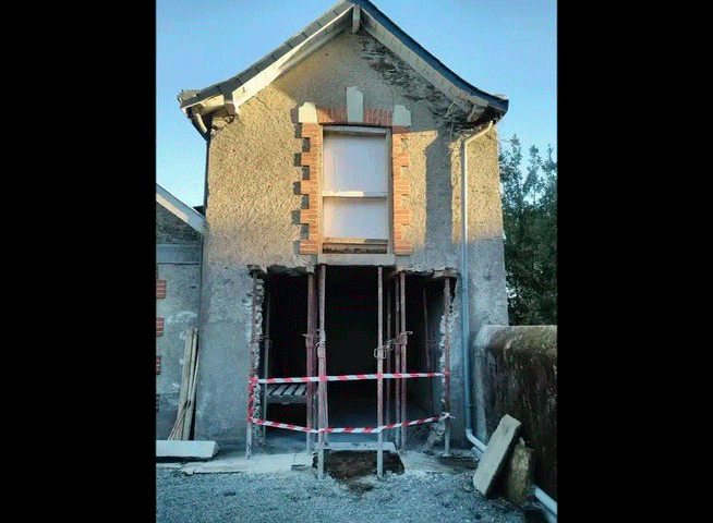 Chantier de réfection de façade et de garage à Nantes