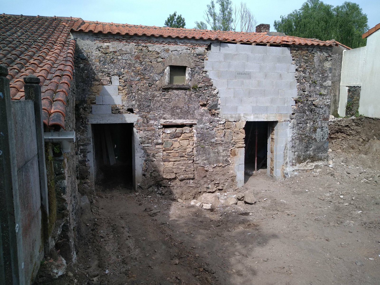 Travaux de maçonnerie pour une grange à Châteaubriant